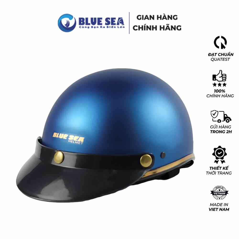 Mũ bảo hiểm 1/2 đầu, nửa đầu BLUESEA A366 - Sơn Mờ - Thời trang - Freezise - Chính hãng