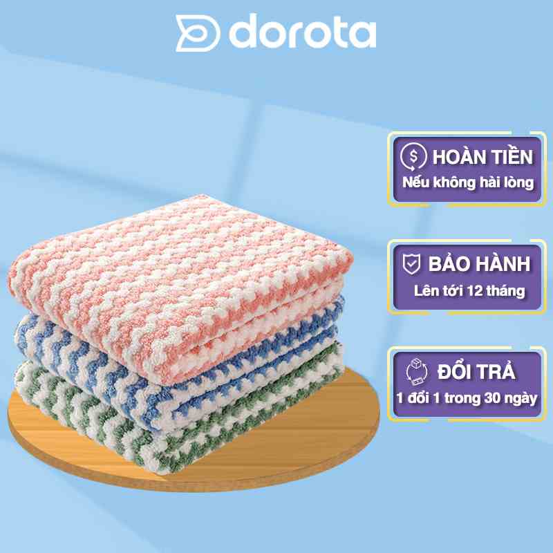 Khăn lau bếp đa năng siêu thấm DOROTA giẻ lau bàn, kính, xe ô tô combo 3 cái XSMB-001