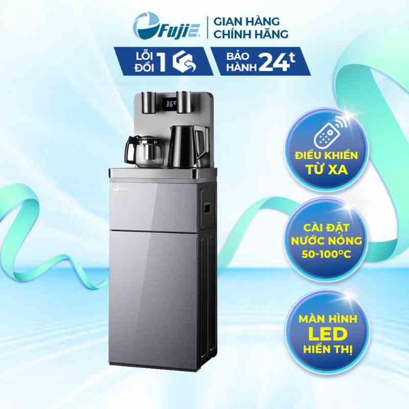 Cây nước nóng lạnh bàn trà nhập khẩu FUJIE TBH1332E Điều khiển máy từ xa - Cài nhiệt độ sôi từ 50 đến 100 độ C