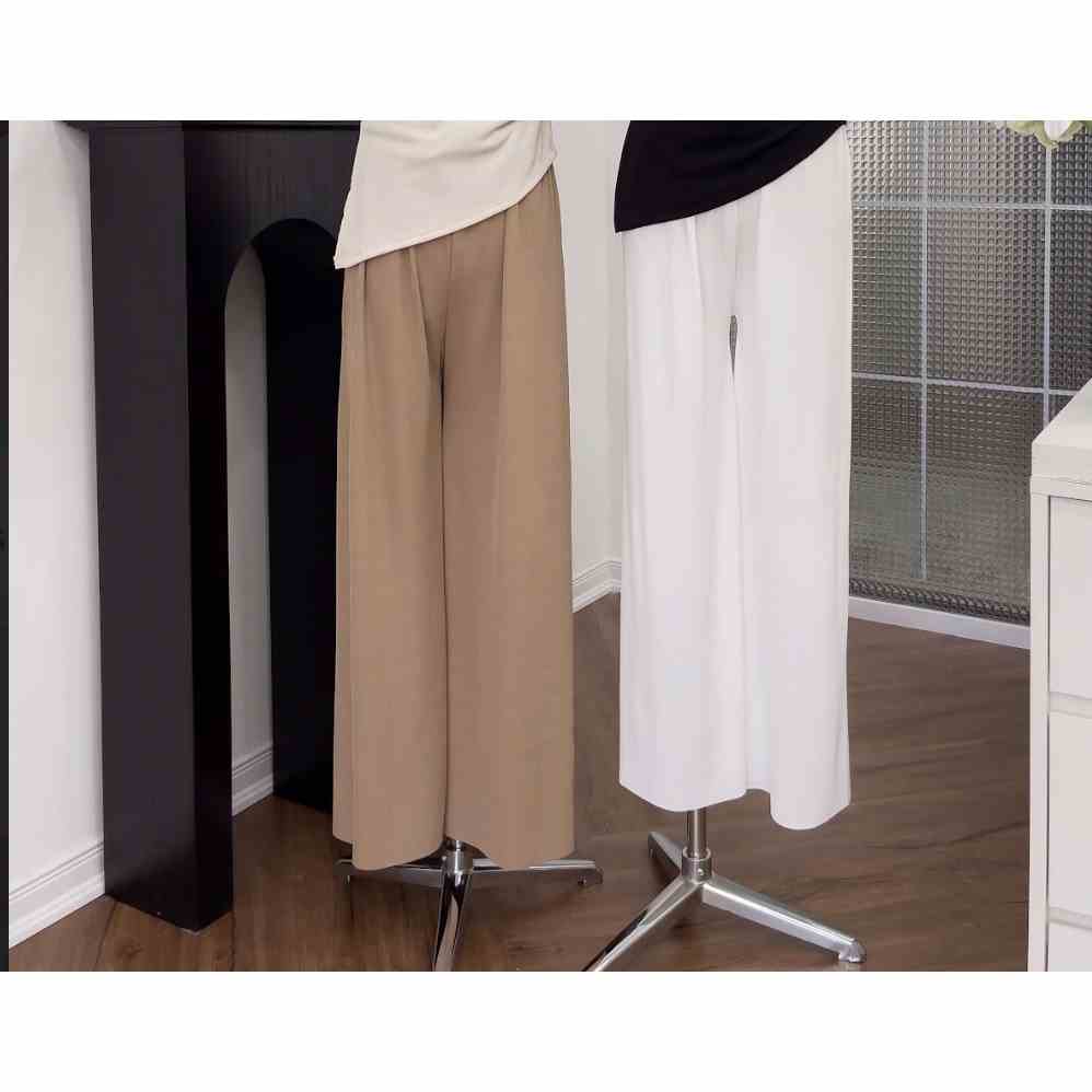 Quần culottes LYRA len tăm dây rút dáng suông chất liệu mát mẻ - VSYQD0222