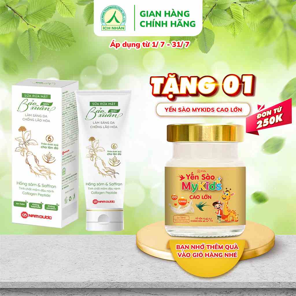 Sữa rửa mặt thảo dược Bảo Xuân Skin làm sáng da, ngừa lão hóa 100g SRM