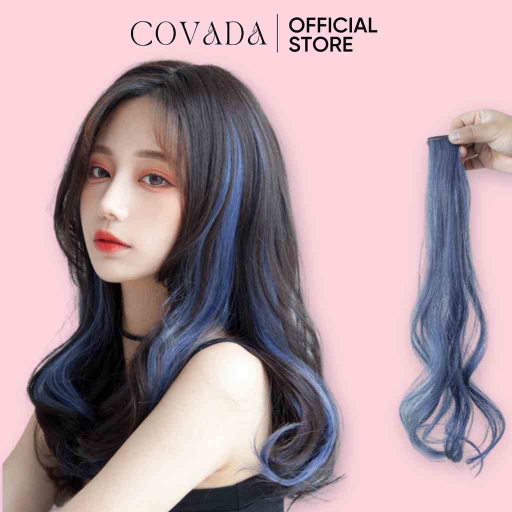 [Mã BMLTB35 giảm đến 35K đơn 99K] Tóc giả nữ COVADA highlight kẹp dải xoăn dài cá tính TG18