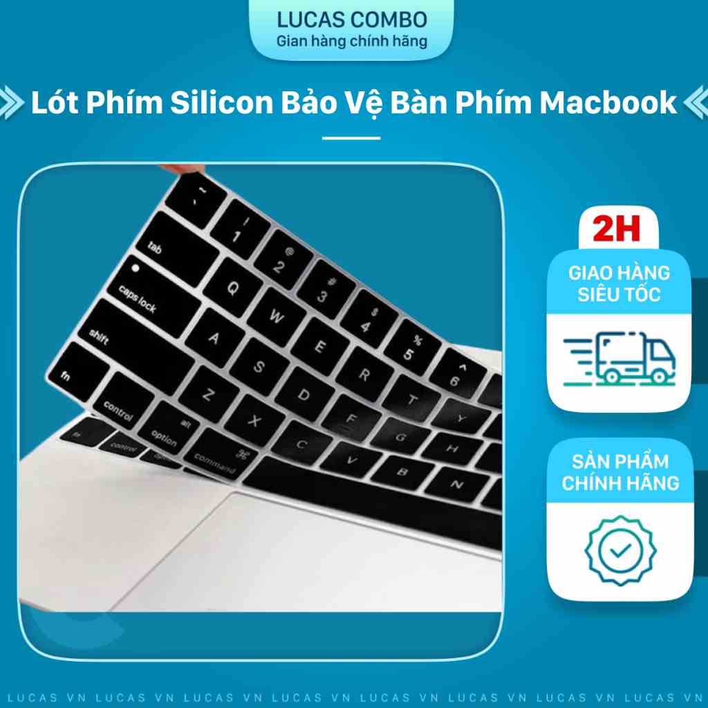 [Mã BMLTB35 giảm đến 35K đơn 99K] Lót Phím Đen Silicon Bảo Vệ Bàn Phím Macbook Chống Bụi Bẩn, Chống Nước, Mềm Mại Lucas