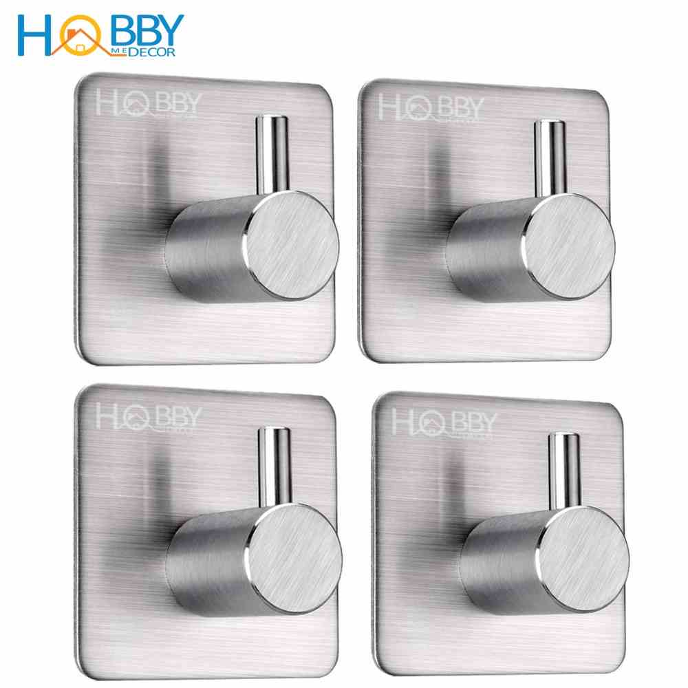 Combo 4 móc dán tường inox 304 HOBBY Home Decor TV160-4 kèm keo dán siêu dính không rỉ sét