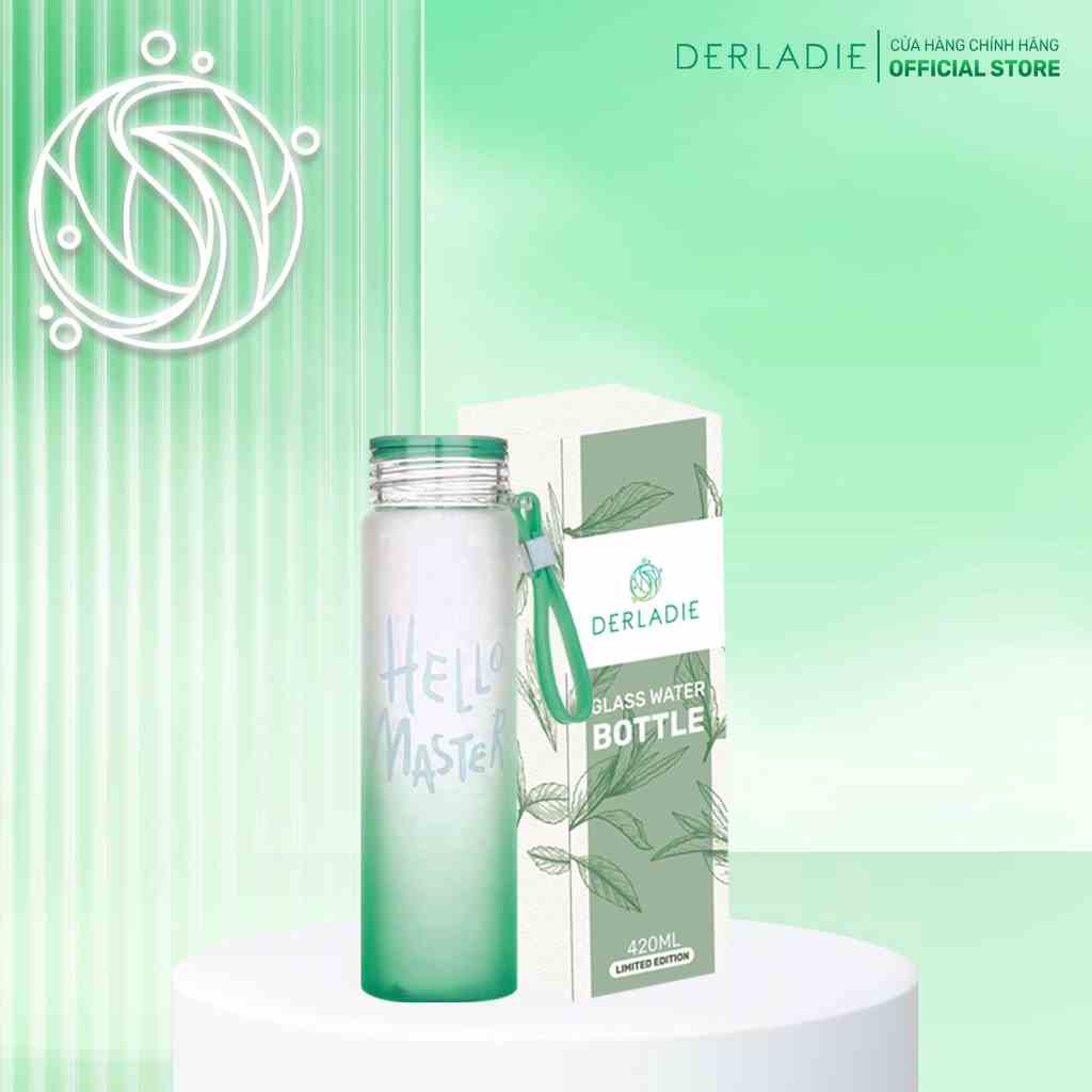 Bình nước thuỷ tinh nhiều màu Derladie Hello Master Water Bottle 420ml