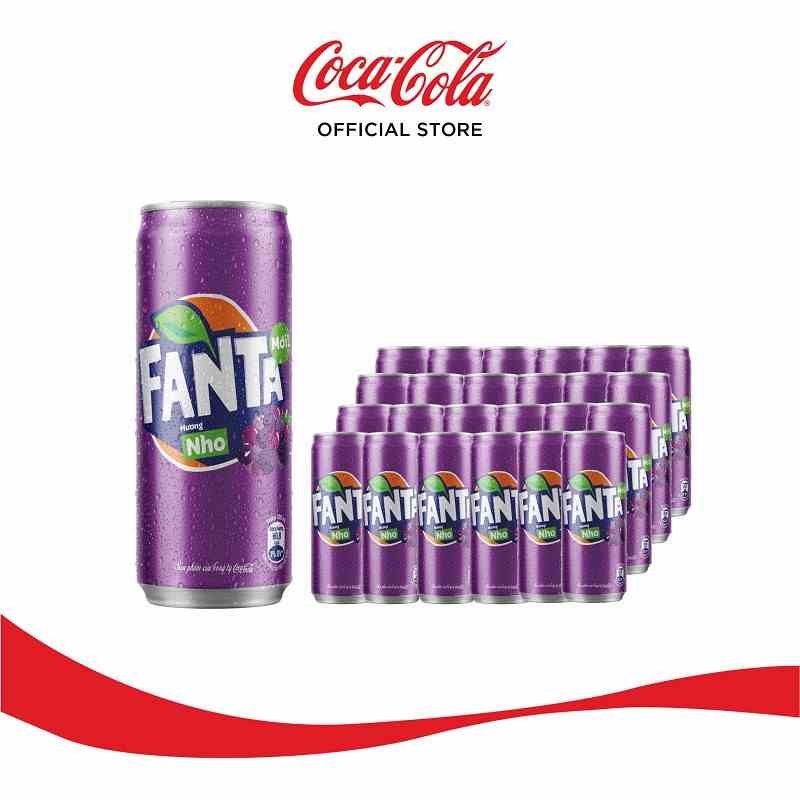 [GROFFWC -10% max 30k đơn 170k] Thùng/lốc 24 Lon Nước Giải Khát Có Gas Fanta Nho 320ml x 24 lon