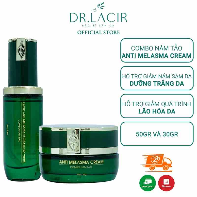 Combo nám tảo giúp da trắng mịn màng Anti Melasma Cream & Lacir Anti Melasma Serum Ultra White DR.LACIR DR36