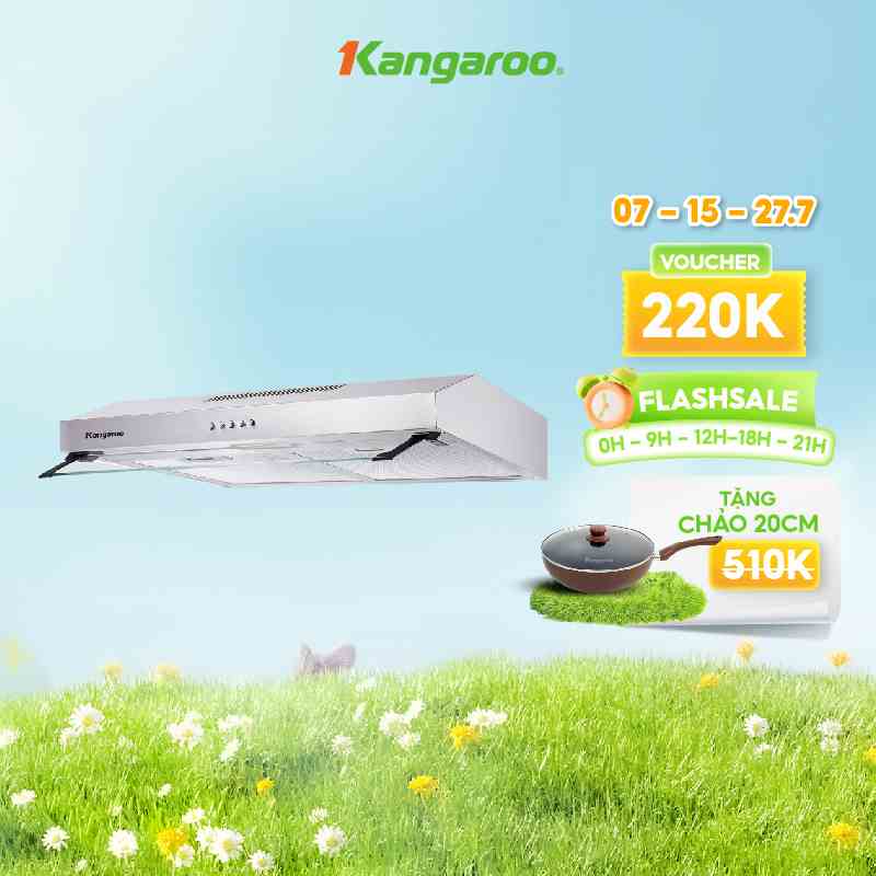 Máy hút mùi âm tủ size 70cm điều khiển nút ấn Kangaroo KG70CS