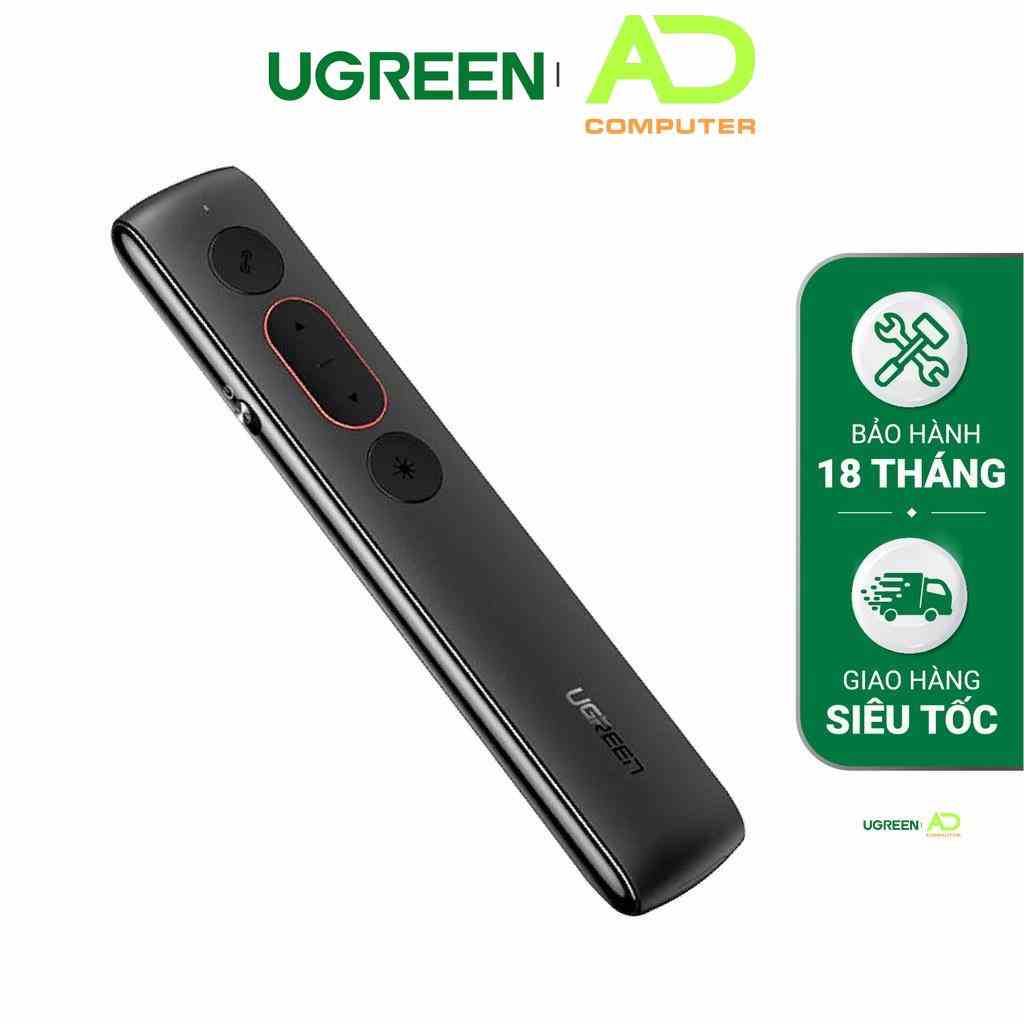 Bút trình chiếu PowerPoint Laser hãng UGREEN LP180 60327 không dây điều khiển từ xa 100m (sử dụng pin AAA)