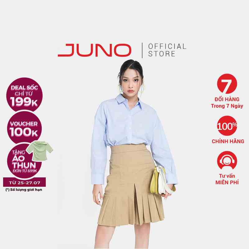 Áo Sơ Mi Oversize Nữ JUNO Thân Sau Cutout JNASM005