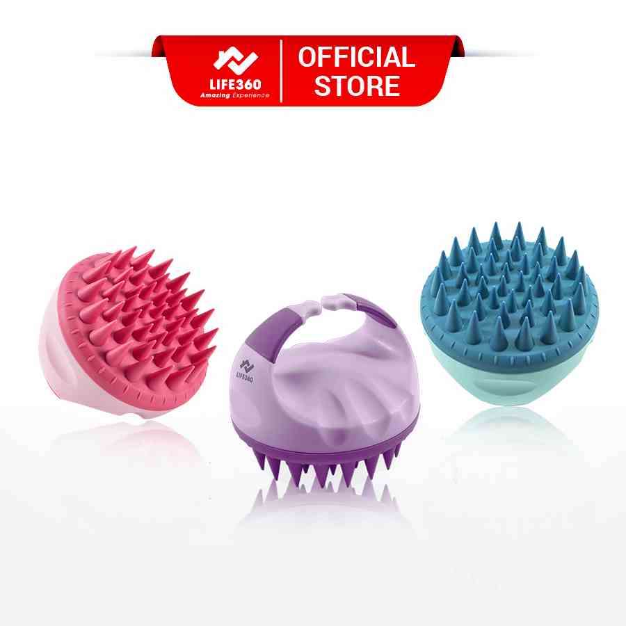 Lược gội đầu silicone Life360 LE-LGD22 - Massage da đầu, giảm ngứa, giảm gàu tăng cường tuần hoàn máu giảm gãy rụng tóc