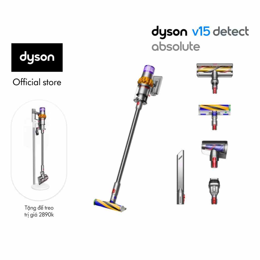 [Chỉ 26-27.7 Tặng đế treo 2890k + Voucher ELDYSON2 giảm tới 800k] Máy Hút Bụi Không Dây Dyson V15 Detect ™ Absolute