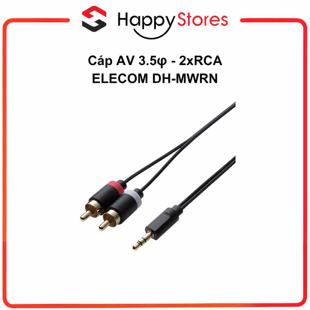 [Mã BMLTA35 giảm đến 35K đơn 99K] Cáp AV 3.5φ - 2xRCA ELECOM DH-MWRN Chính Hãng