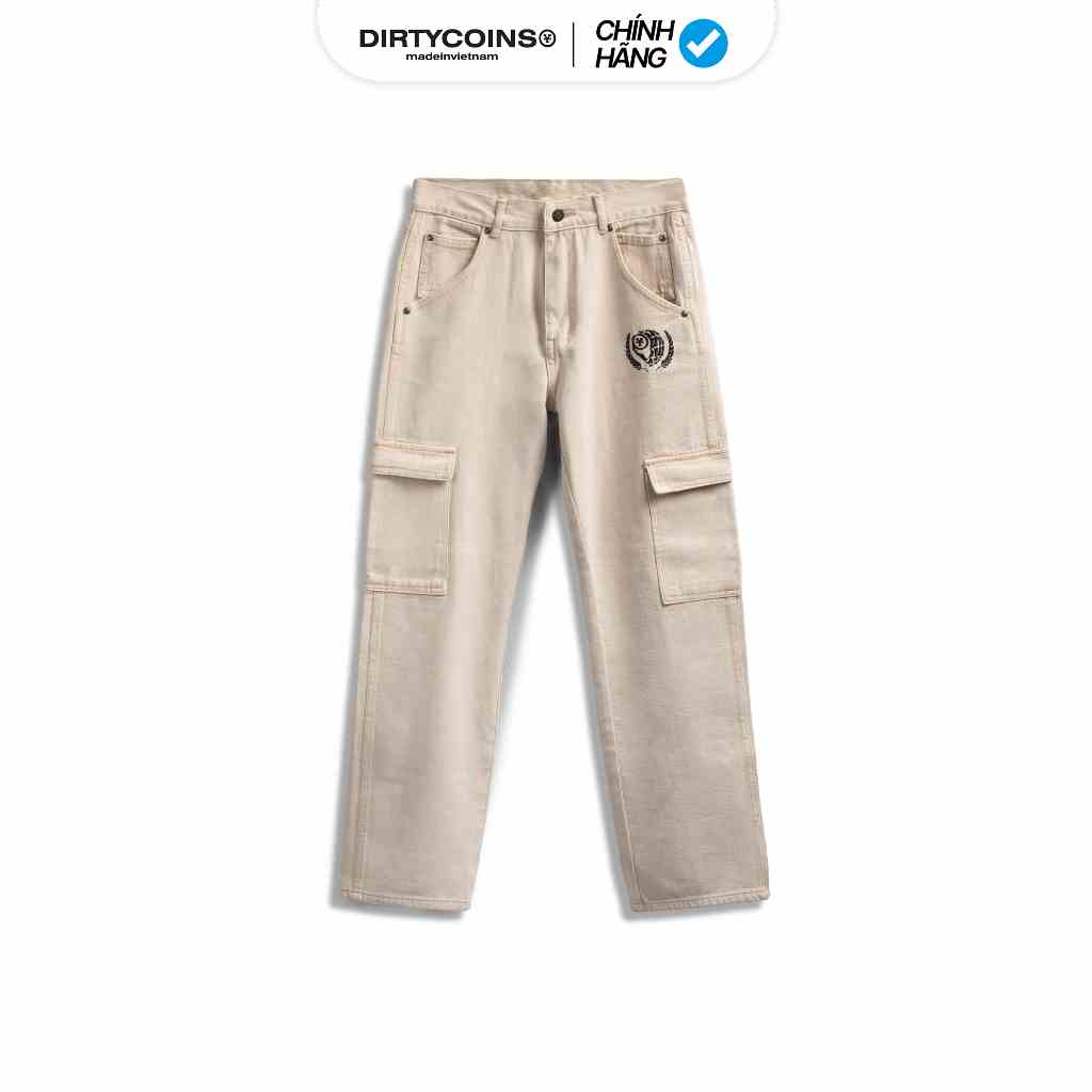 Quần DirtyCoins Laurel Wreath Logo Pants - Cream