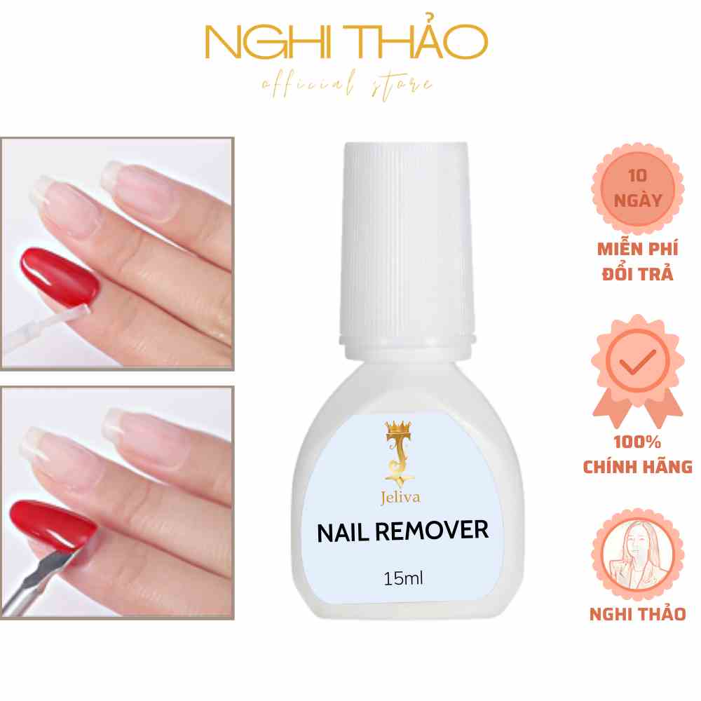 Nước tháo móng úp móng giả phá keo JELIVA 15ml NGHI THẢO