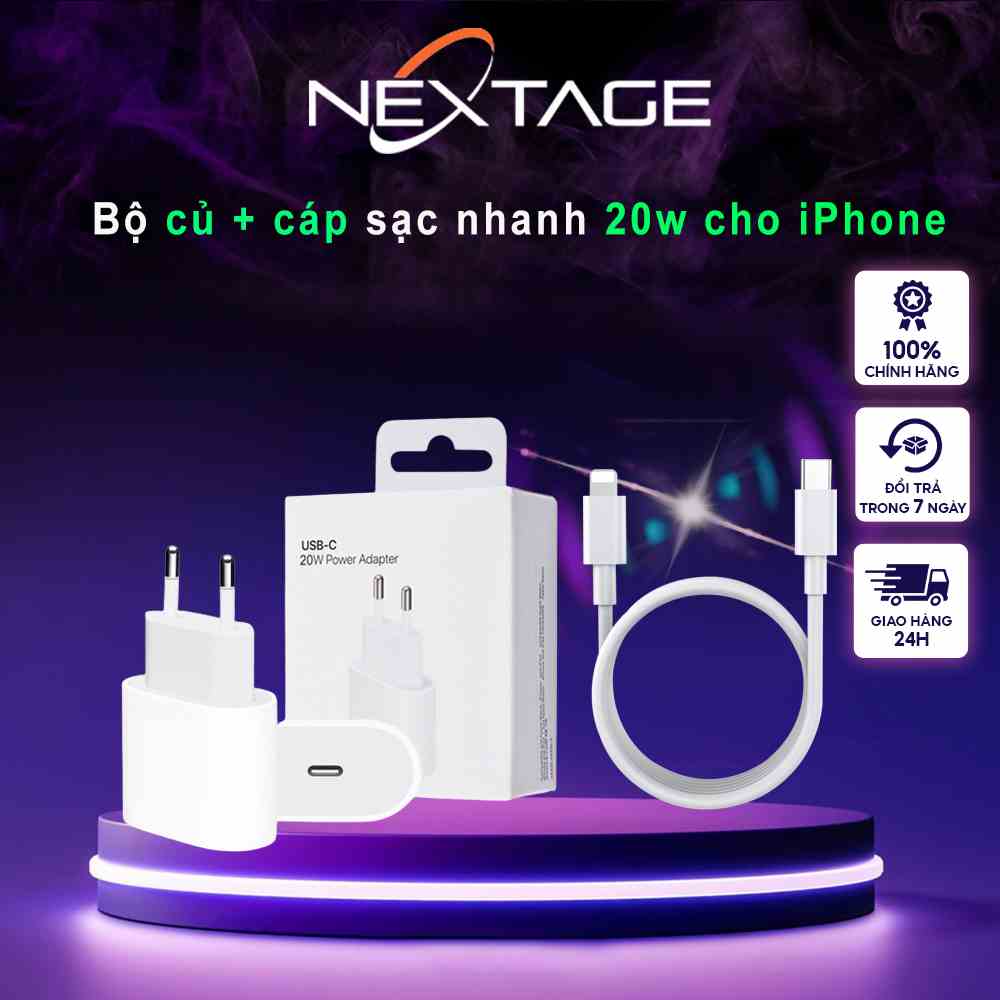 Bộ Sạc Nhanh 20W Hỗ Trợ Sạc Nhanh PD Cho Điện Thoại Và Máy Tính Bảng - Chính Hãng NEXTAGE