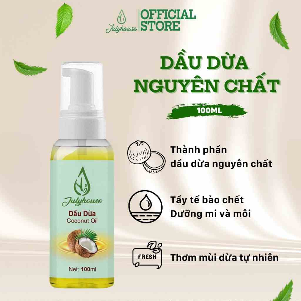 Dầu Dừa giúp phục hồi và dưỡng tóc chắc khỏe 100ml JULYHOUSE