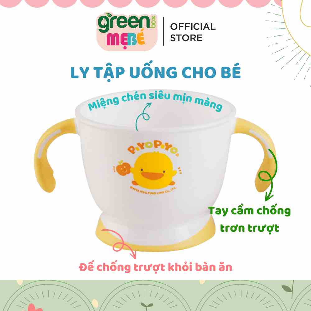 [Mã BMLTA35 giảm đến 35K đơn 99K] Ly tập uống 2 tay cầm cho bé có đế chống trượt Piyo Piyo, nhựa PP không chứa BPA