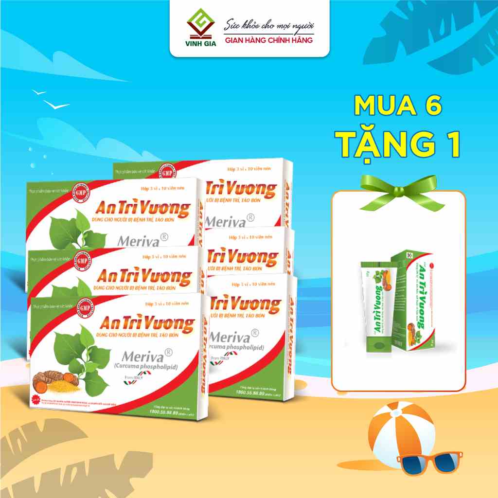 [Combo 6 Tặng 1 Gel] Viên Uống An Trĩ Vương Cải Thiện Trĩ, Táo Bón, Nứt Kẽ Hậu Môn, Giảm Đau Rát, Chảy Máu 30 Viên