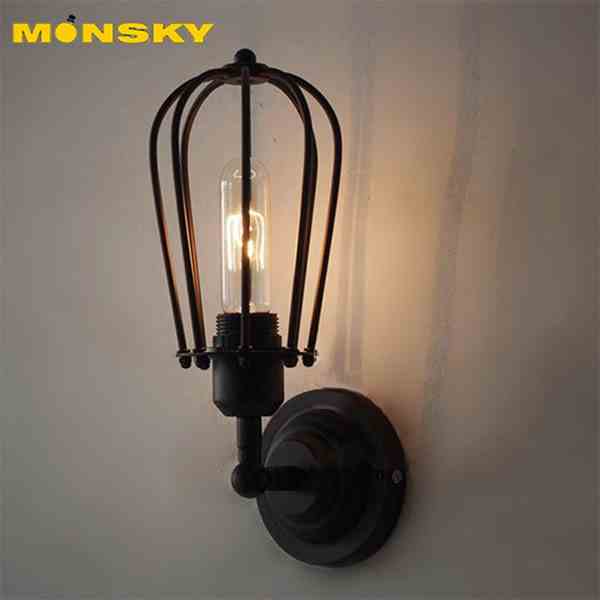 Đèn tường MONSKY rọ sắt dáng quả lê TU001 kèm bóng ST64