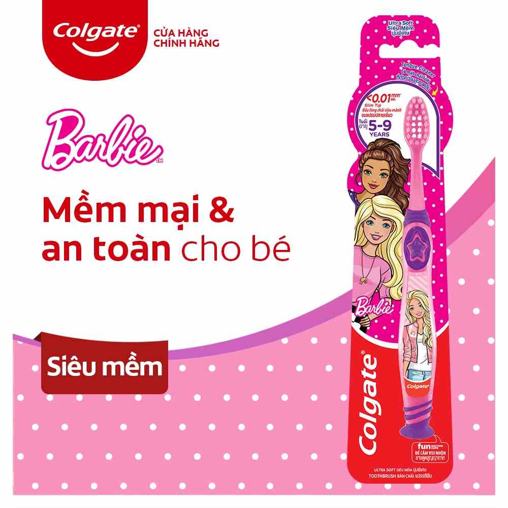 Bàn chải đánh răng Colgate họa tiết Barbie dành cho trẻ