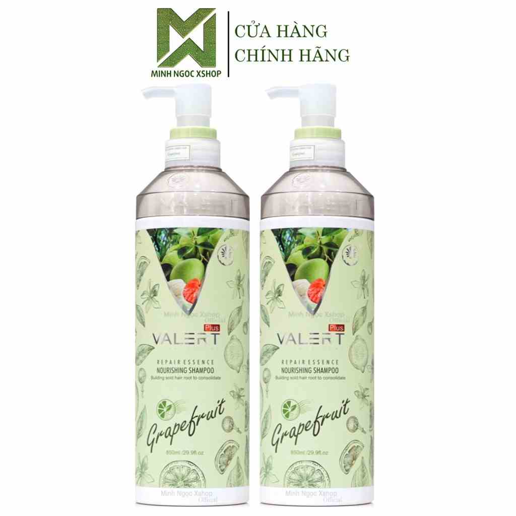 Combo 2 chai dầu gội bưởi VALERT GRAPEFRUIT PLUS chống rụng kích mọc tóc phục hồi hư tổn 850ml