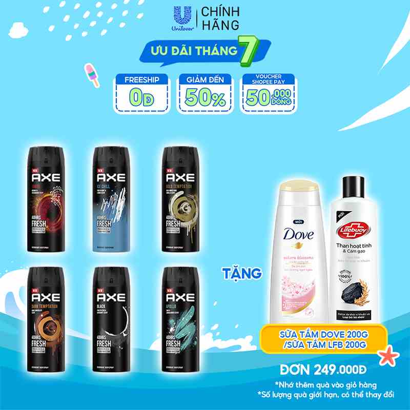 Xịt nước hoa nam toàn thân AXE (135ml)