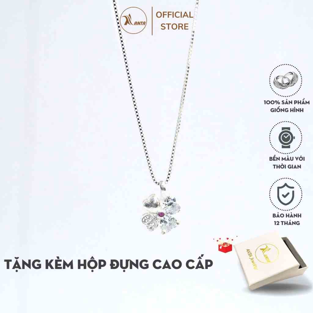 [Mã BMLTB35 giảm đến 35K đơn 99K] Dây chuyền bạc ATJ9071 dành nữ hình 4 lá cỏ Crystal pins ANTA Jewelry