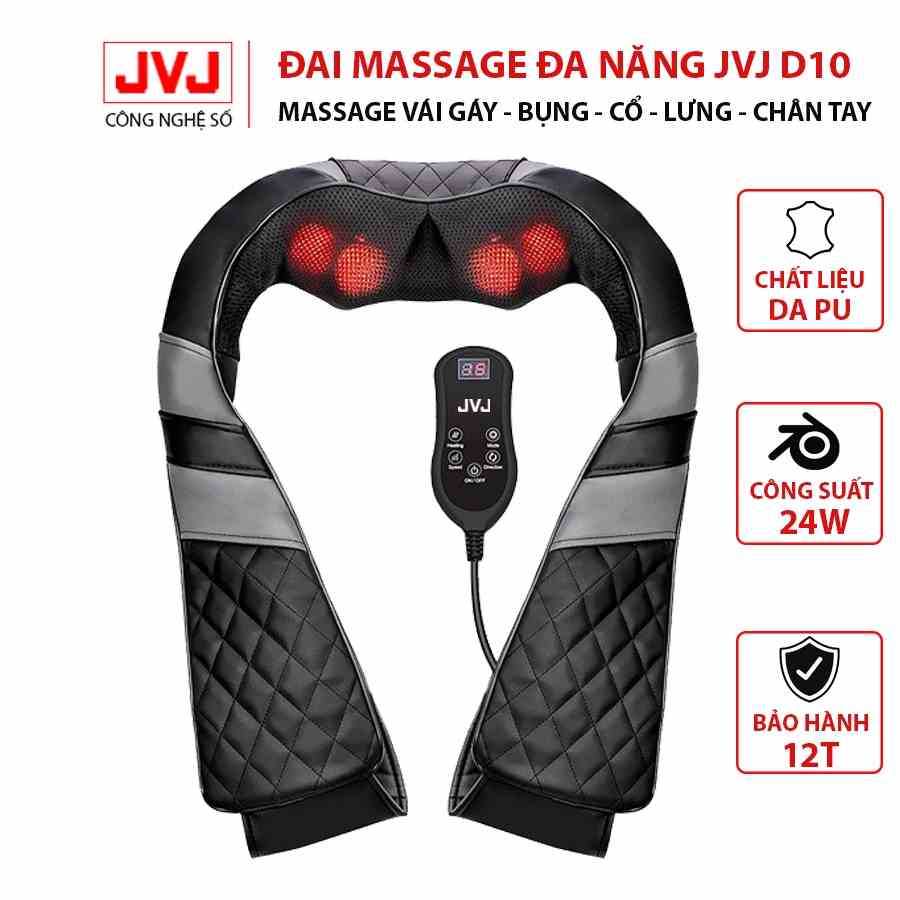 Đai massage toàn thân cao cấp JVJ D10 đa năng hỗ trợ mỏi cổ, vai, gáy - Bảo Hành chính hàng 12 Tháng