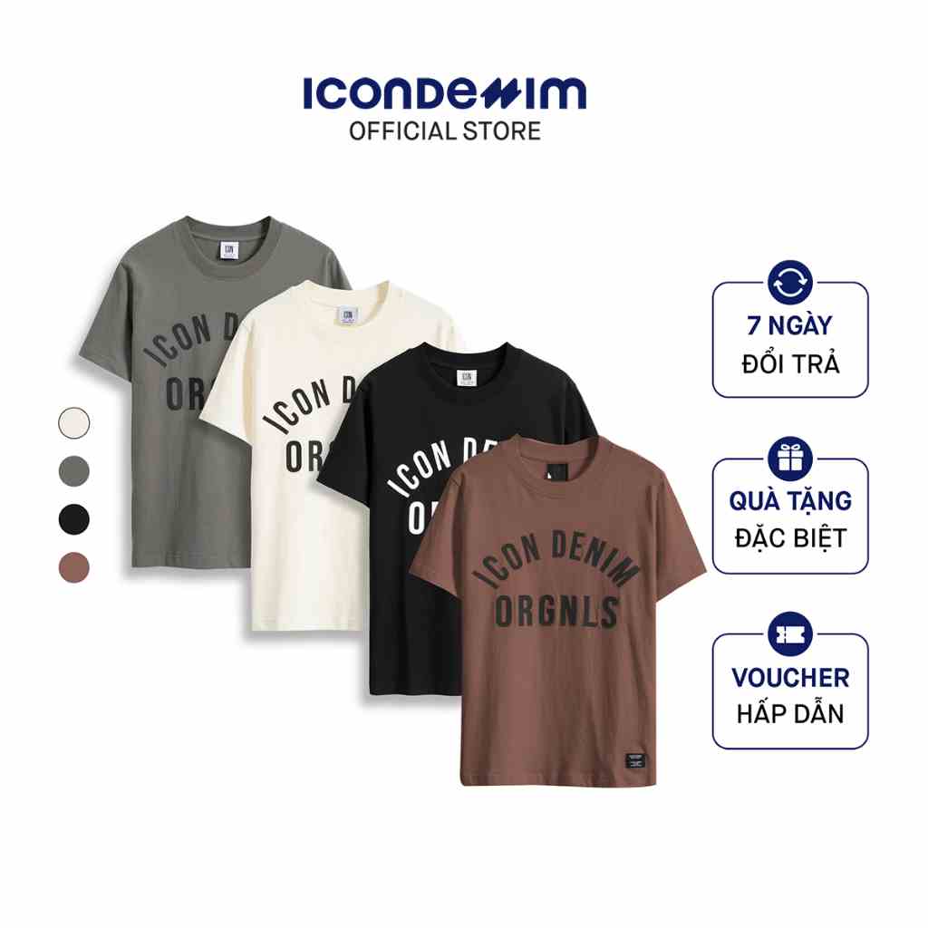 Áo Thun Nam Tay Ngắn ICON DENIM Form Regular ORGNLS Chất Liệu Cotton 2 Chiều Cao Cấp Thoáng Mát ATID0047