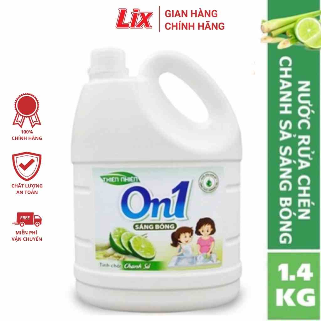 Nước rửa chén On1 hương chanh sả 1.4kg - gel rửa bát sạch bóng vết dầu mỡ N5202