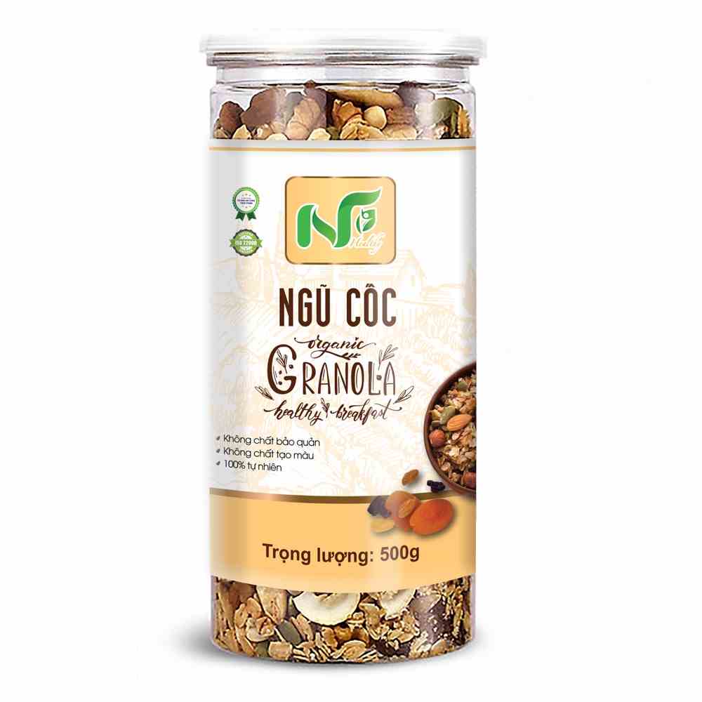 [Mã BMLTB35 giảm đến 35K đơn 99K] Ngũ cốc Granola NTFood 500gr mix nhiều hạt, ít yến mạch - Nhất Tín Food