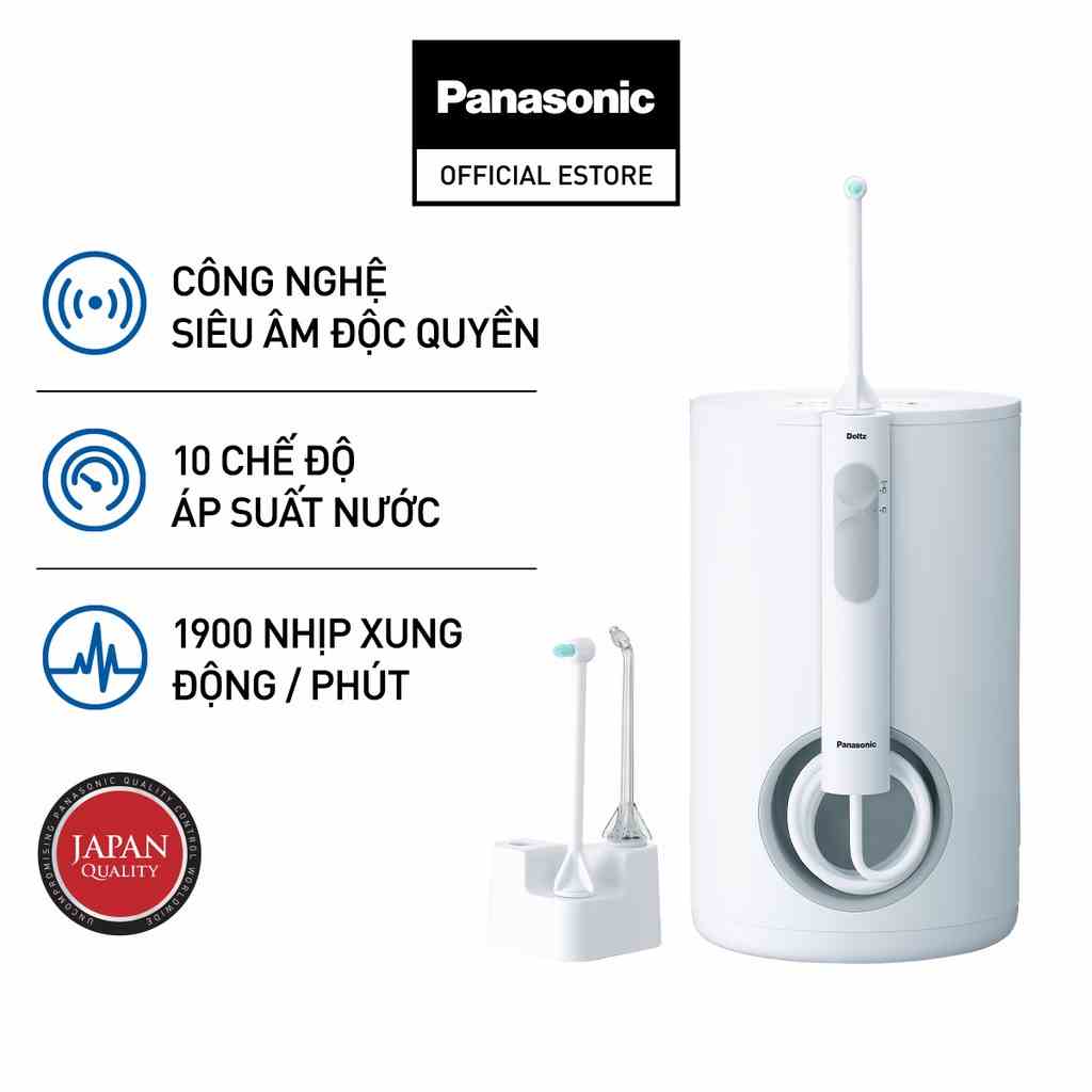 Máy tăm nước Panasonic EW1613W451- công nghệ siêu âm – 10 mức áp lực nước