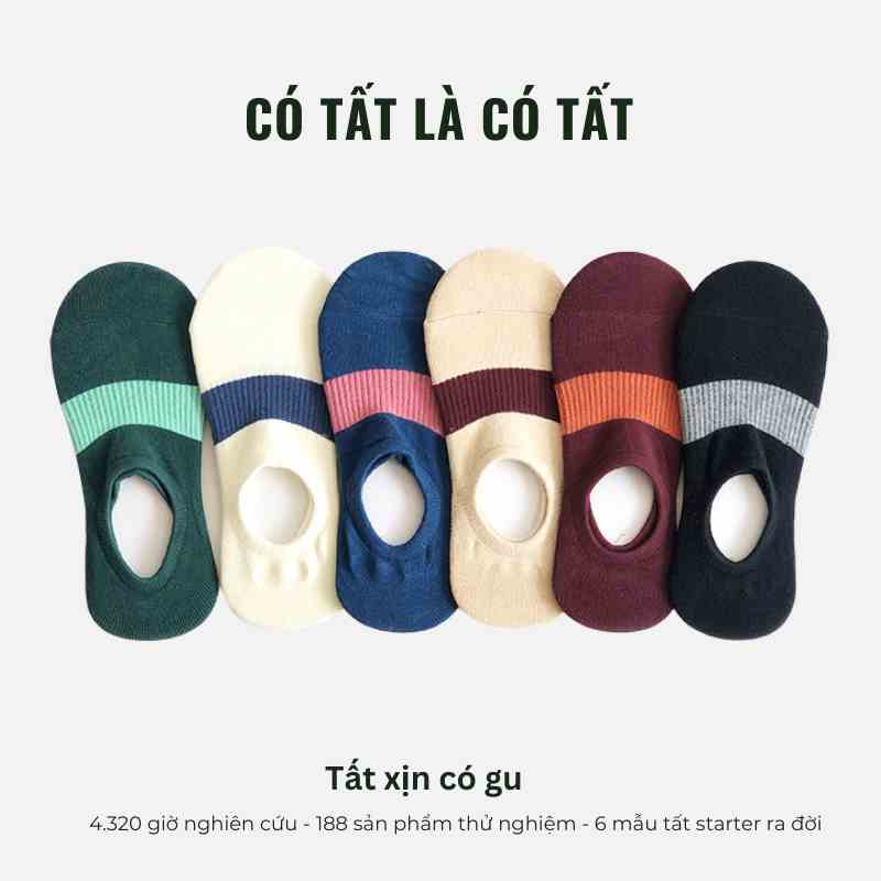 Tất đi giày lười nam nữ Có Tất chất cotton cao cấp thông thoáng thấm hút mồ hôi_HALORAINBOW