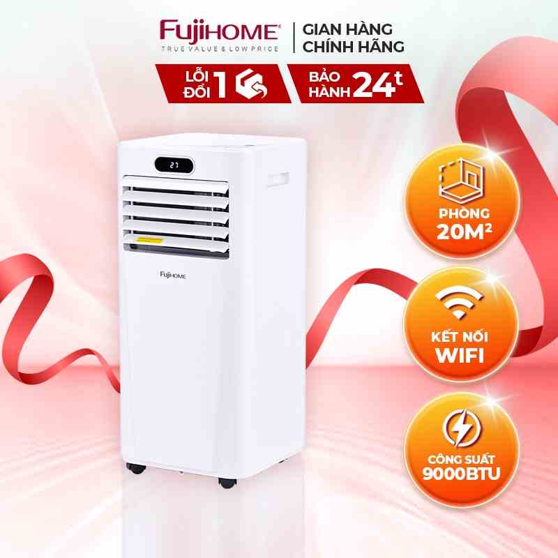 Máy lạnh đứng di động Fujihome PAC09 điều hòa thông minh làm lạnh 9000BTU - Kết nối wifi - Máy nén liên doanh TOSHIBA