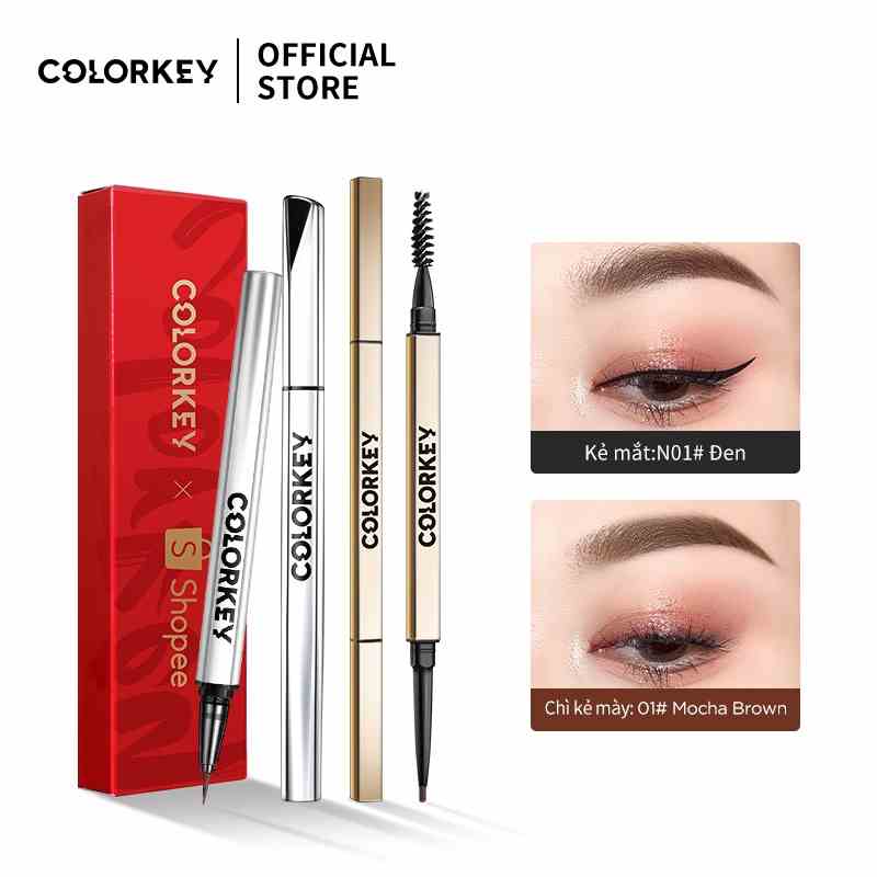 【COLORKEY】Colorkey & Shopee Bút Kẻ Mắt Và Lông Mày Đầu Tam Giác Nhanh Khô Kháng Nước Dễ Lên Màu