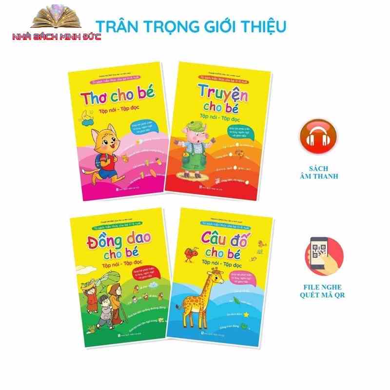 Sách -Combo 4 cuốn Tủ Sách Tiềm Thức Cho Bé 0-6 Tuổi: Đồng Dao - Thơ - Truyện - Câu Đố Kèm File Đọc Quét Mã QR