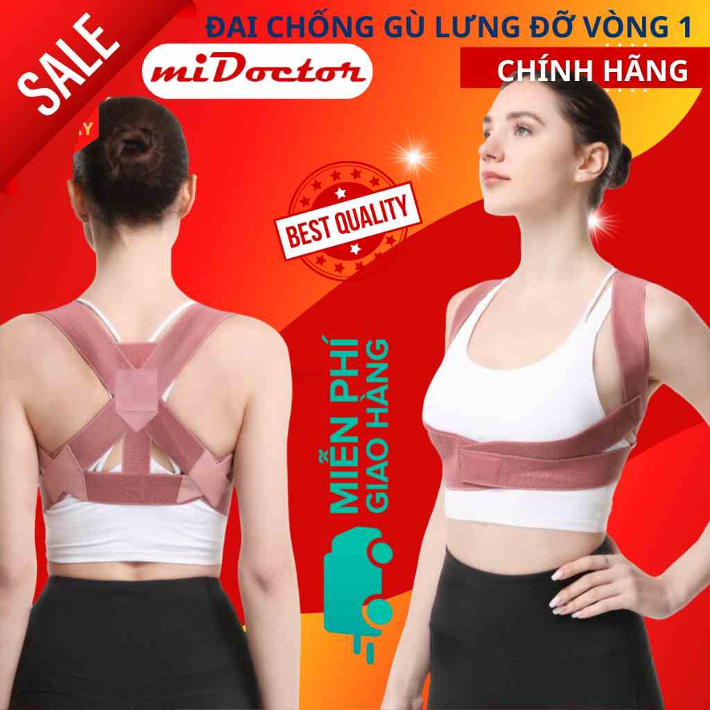 Đai Chống Gù Lưng Nâng Ngực Thế Hệ Mới mi05 - Hàng Cao Cấp miDoctor