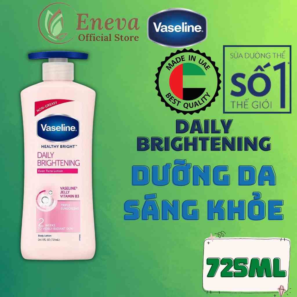 [Mã BMLTB35 giảm đến 35K đơn 99K] Dưỡng Thể Vaseline Healthy Bright Body Lotion 725ml,Sữa Dưỡng Thể Trắng Da Vaseline