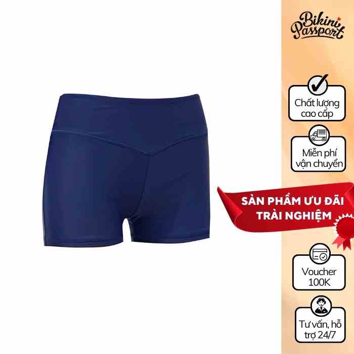 Quần bơi nữ BIKINI PASSPORT kiểu cạp cao & kín đáo - màu Xanh Navy - BS1005_NV