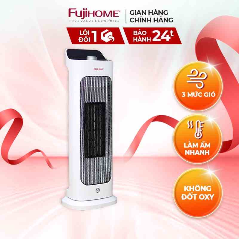 Quạt sưởi gốm để bàn FUJIHOME FH1000 Nhỏ gọn - Làm ấm nhanh - 2 chế độ sưởi - Tiết kiệm điện - Bảo hành toàn quốc