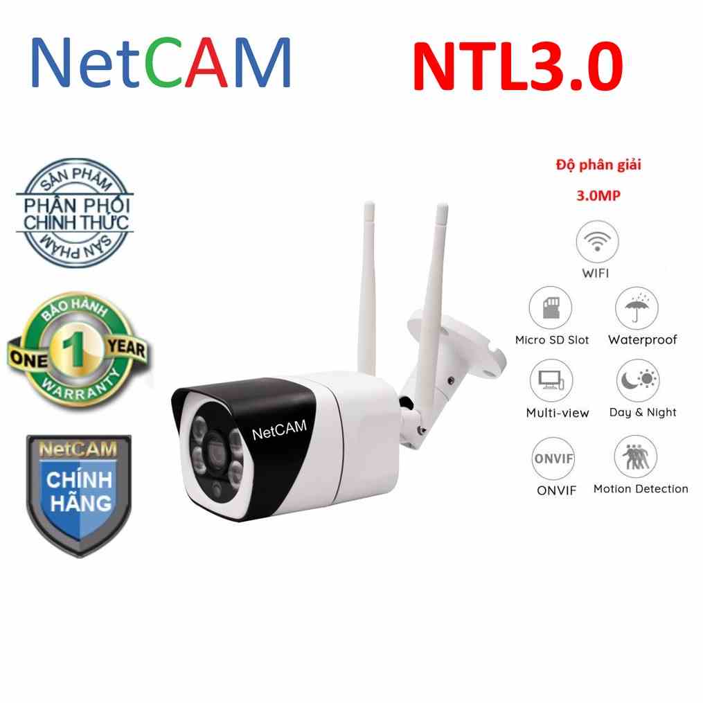 Camera IP WiFi Giám Sát An Ninh NetCAM NTL3.0, Độ phân giải 3.0MP, Hỗ trợ hồng ngoại ghi hình rõ nét vào ban đêm