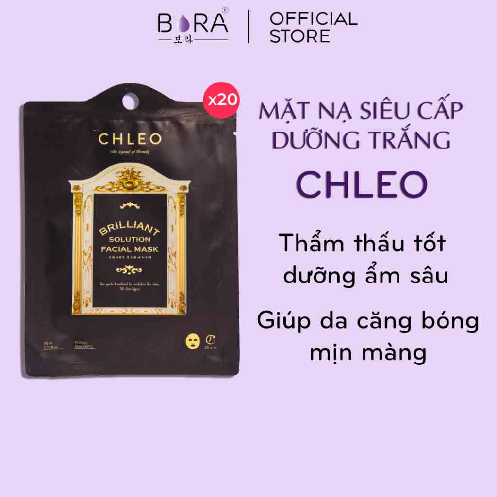 [Mã BMLTB200 giảm đến 100K đơn 499K] COMBO 20 Mặt Nạ Collagen BORA CHLEO Cấp Ẩm Dưỡng Trắng Da Hiệu Quả Gói 30ml