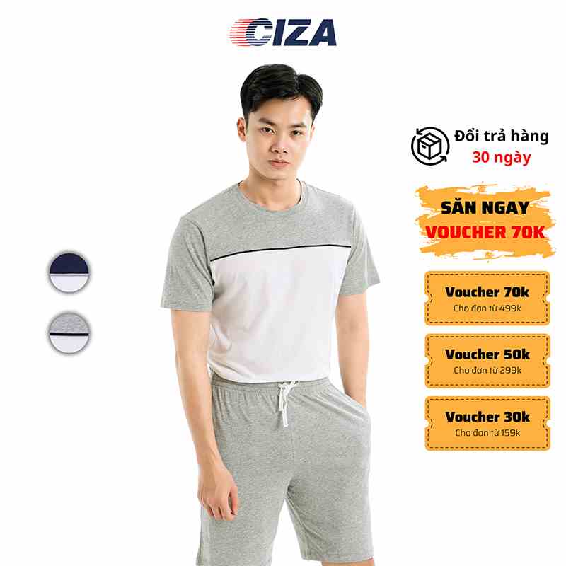 Bộ quần áo thể thao nam CIZA cổ tròn dáng cơ bản thiết kế trẻ trung năng động size S M L XL SATNR15 và SQSTR15