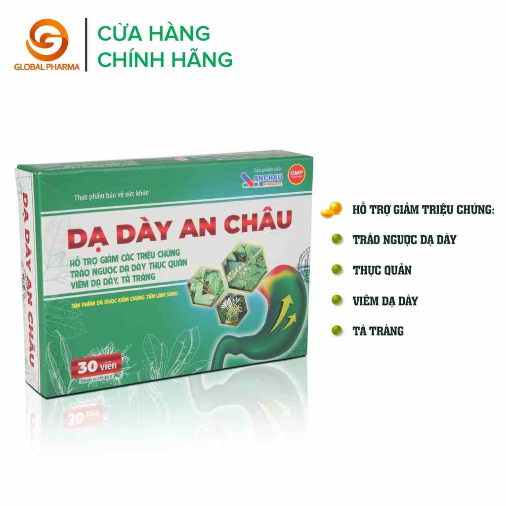 Dạ dày An Châu hỗ trợ các triệu chứng viêm dạ dày, trào ngược dạ dày thực quản, tá tràng 30 viên - AC003