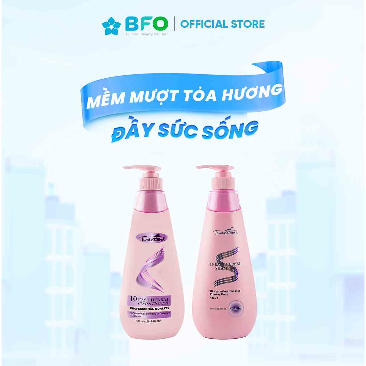 Combo bộ đôi ngăn ngừa rụng tóc dầu gội & kem xả Tami Natural từ 10 loại thảo dược Phương Đông - 600ml