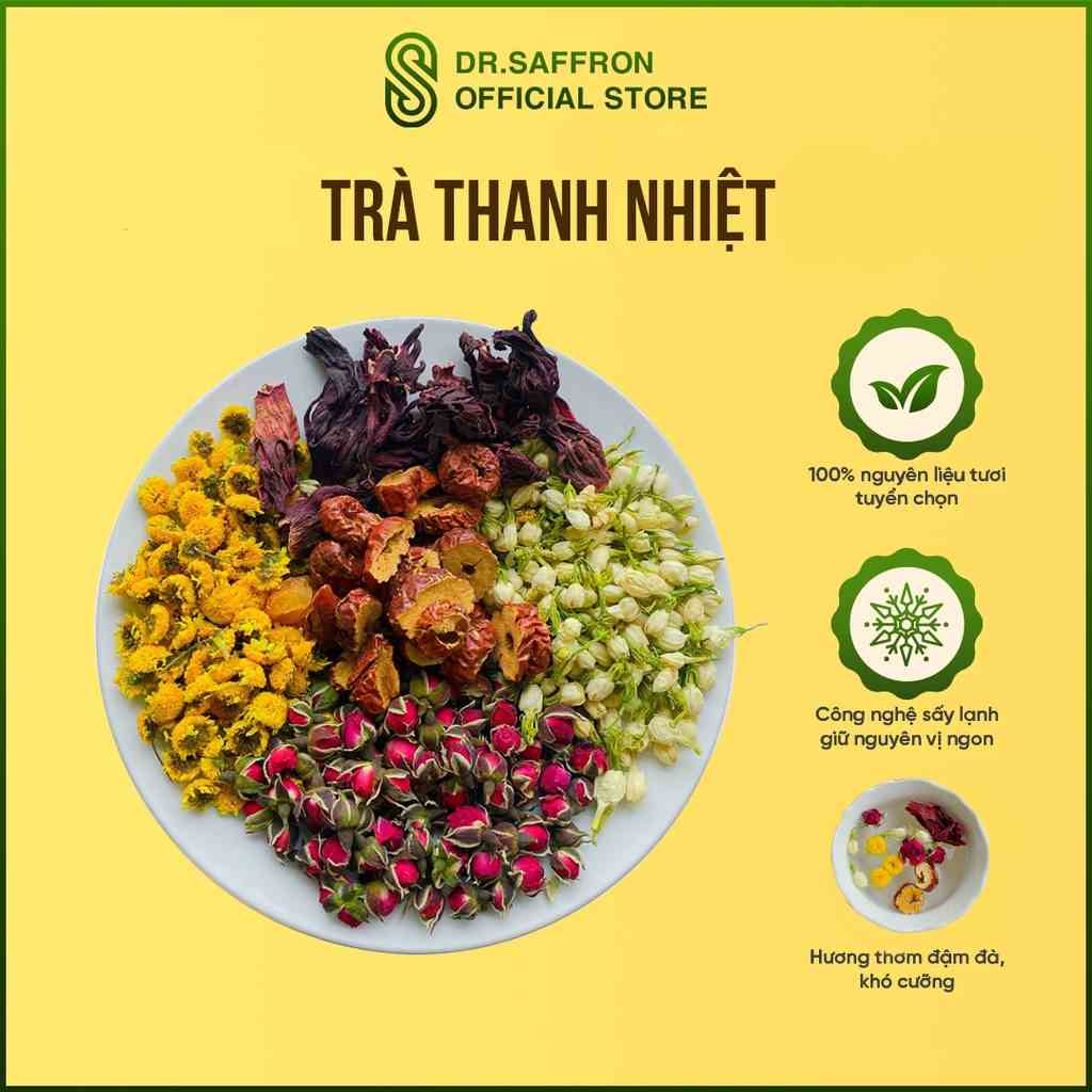 [Gift] Trà thanh nhiệt mát gan (Atiso, hoa cúc, hoa hồng, hoa nhài) - 10gr