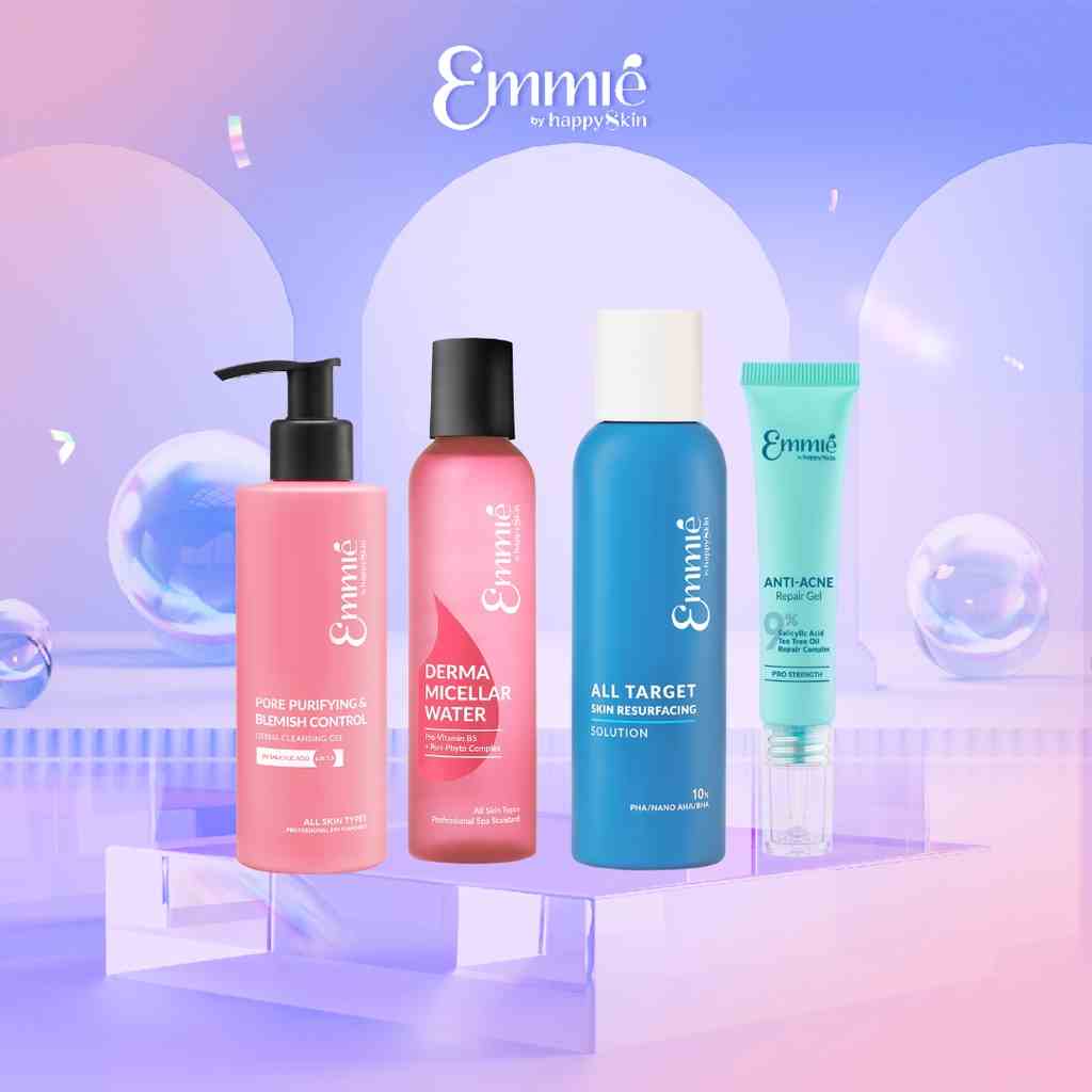 Combo chăm sóc da chuyên sâu: Nước tẩy trang sạch sâu 250ml-Gel rửa mặt 180ml-Acid toner-Gel giảm mụn 12ml