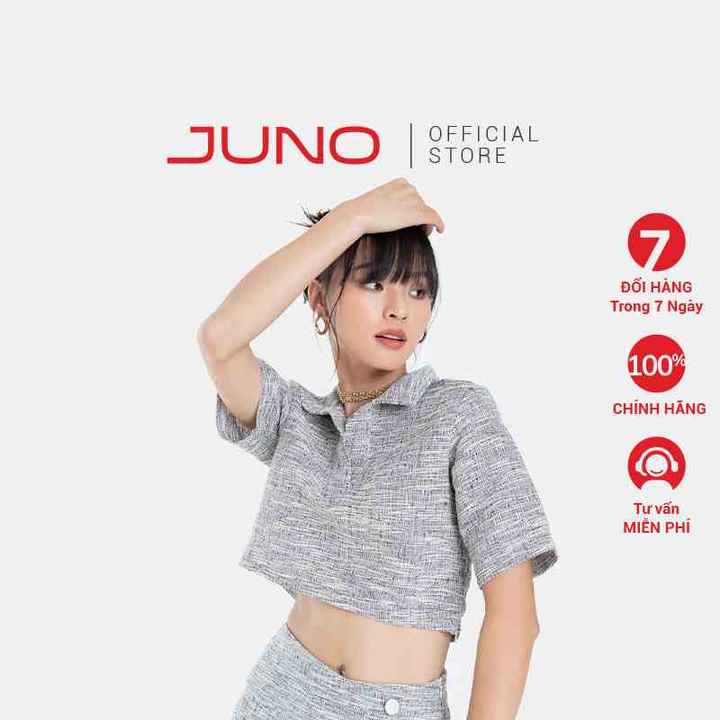 JUNO - Áo Croptop Tweed - JNAKI001