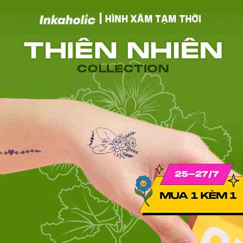 [Chủ đề Thiên nhiên] Hình xăm dán tạm thời Inkaholic bản SIÊU TO, Y HỆT xăm thật trong 15 ngày, chống nước